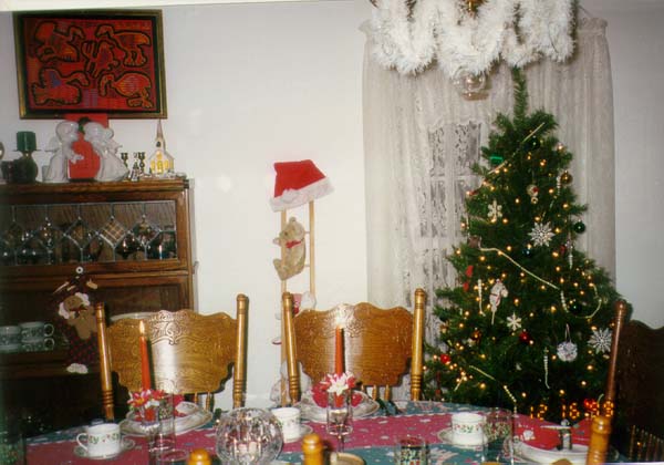 The small tree in the dining room.
