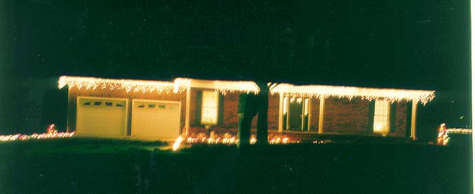 The lights made our house beautiful at night.